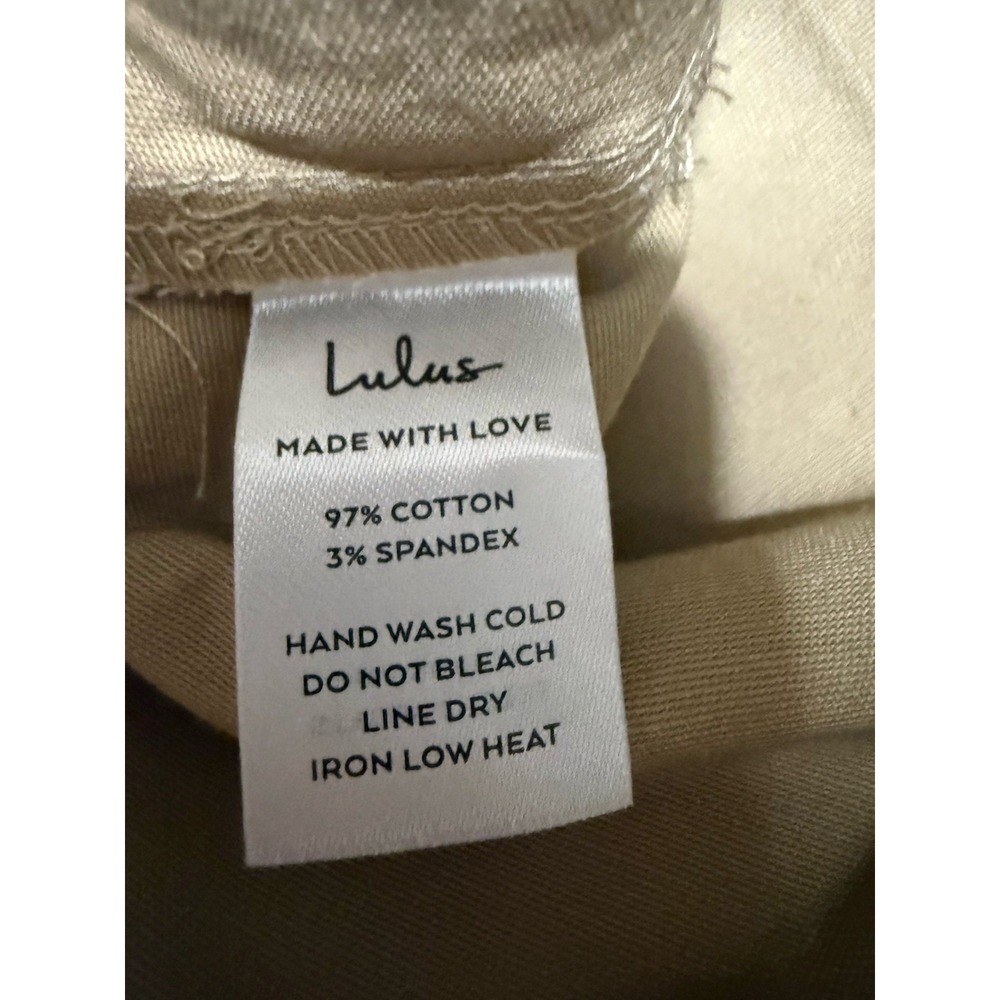 Lulus Wide Leg Khaki Dress Pants SIze Medium Pleated  Lightweight Regular Fit - Picture 7 of 10